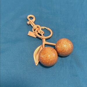 New Gold Cherry Glitter Keychain Bag Charm